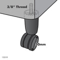 Move It Bed Leg - 3/8" - Steel/Plastic - Black - 50mm Wheel - SuperSaverAU - view 2