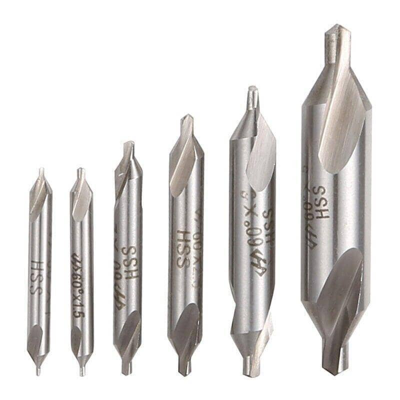 Centre Drill and Countersink Bit Set for Lathe, High Speed Steel, Pack of 6 - view 2