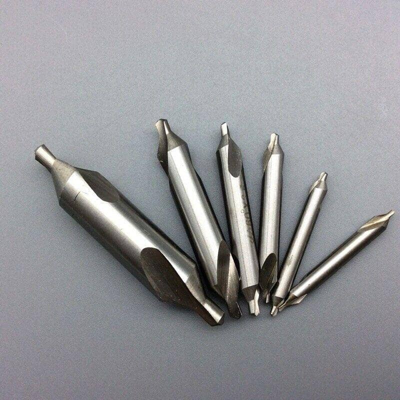 Centre Drill and Countersink Bit Set for Lathe, High Speed Steel, Pack of 6 - view 4