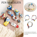 Ceramic Beaded Alphabet Bracelet with Adjustable Chain - Blue - view 2
