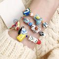 Ceramic Beaded Alphabet Bracelet with Adjustable Chain - Blue - view 4