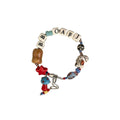 Ceramic Beaded Alphabet Bracelet with Adjustable Chain - Red