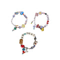 Ceramic Beaded Alphabet Bracelet with Adjustable Chain - Red - view 3