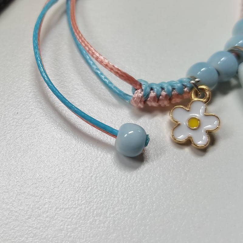 Ceramic Beaded Braided Rope Bracelet for Women with High Heel Charm - view 4