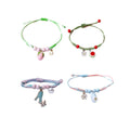 Ceramic Beaded Braided Rope Bracelet for Women with Water Drop Charm - view 3
