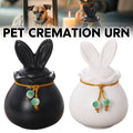 Ceramic Bunny Ear Pet Urn for Small Animal Ashes Memorial Keepsake - Black - view 2
