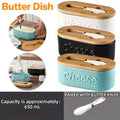 Ceramic Butter Keeper with Bamboo Lid and Knife - Black - view 2