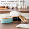Ceramic Butter Keeper with Bamboo Lid and Knife - Black - view 5