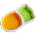Ceramic Carrot Pet Food Bowl Double Compartment Feeder for Small Animals - view 2