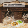 Ceramic Carrot Pet Food Bowl Double Compartment Feeder for Small Animals - view 5