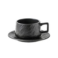 Ceramic Coffee Cup and Saucer Set for Tea and Coffee - Black