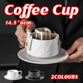 Ceramic Coffee Cup and Saucer Set for Tea and Coffee - Black - view 2