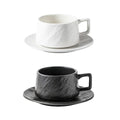 Ceramic Coffee Cup and Saucer Set for Tea and Coffee - Black - view 3