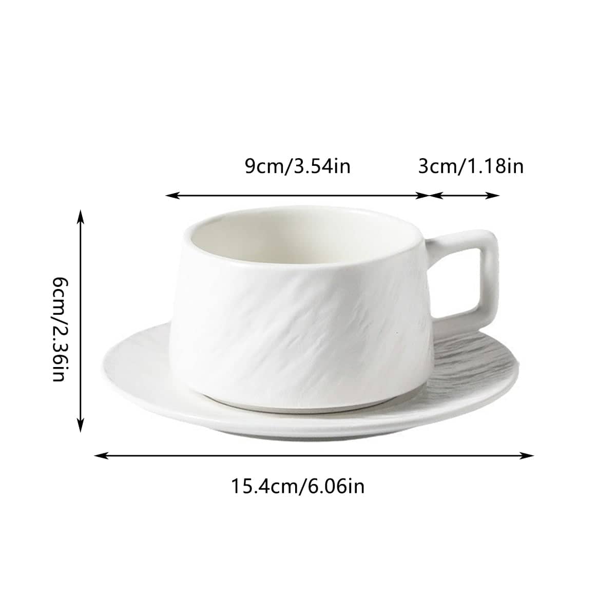 Ceramic Coffee Cup and Saucer Set for Tea and Coffee - Black - view 4
