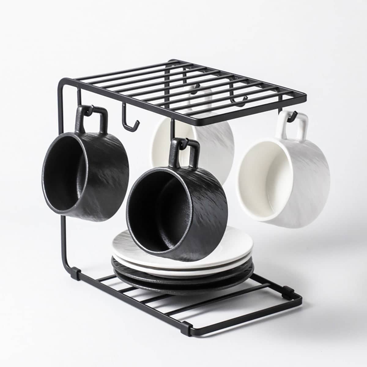 Ceramic Coffee Cup and Saucer Set for Tea and Coffee - Black - view 5