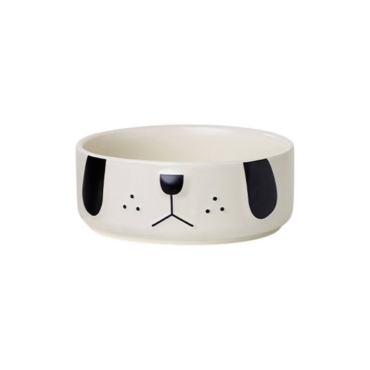 Ceramic Dog Face Pet Feeding Bowl for Cats and Dogs - Cream, 16 cm - view 2