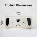 Ceramic Dog Face Pet Feeding Bowl for Cats and Dogs - Cream, 16 cm - view 3