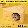 Ceramic Hamster Nest, Cheese Shape Sleeping House - Green - view 2