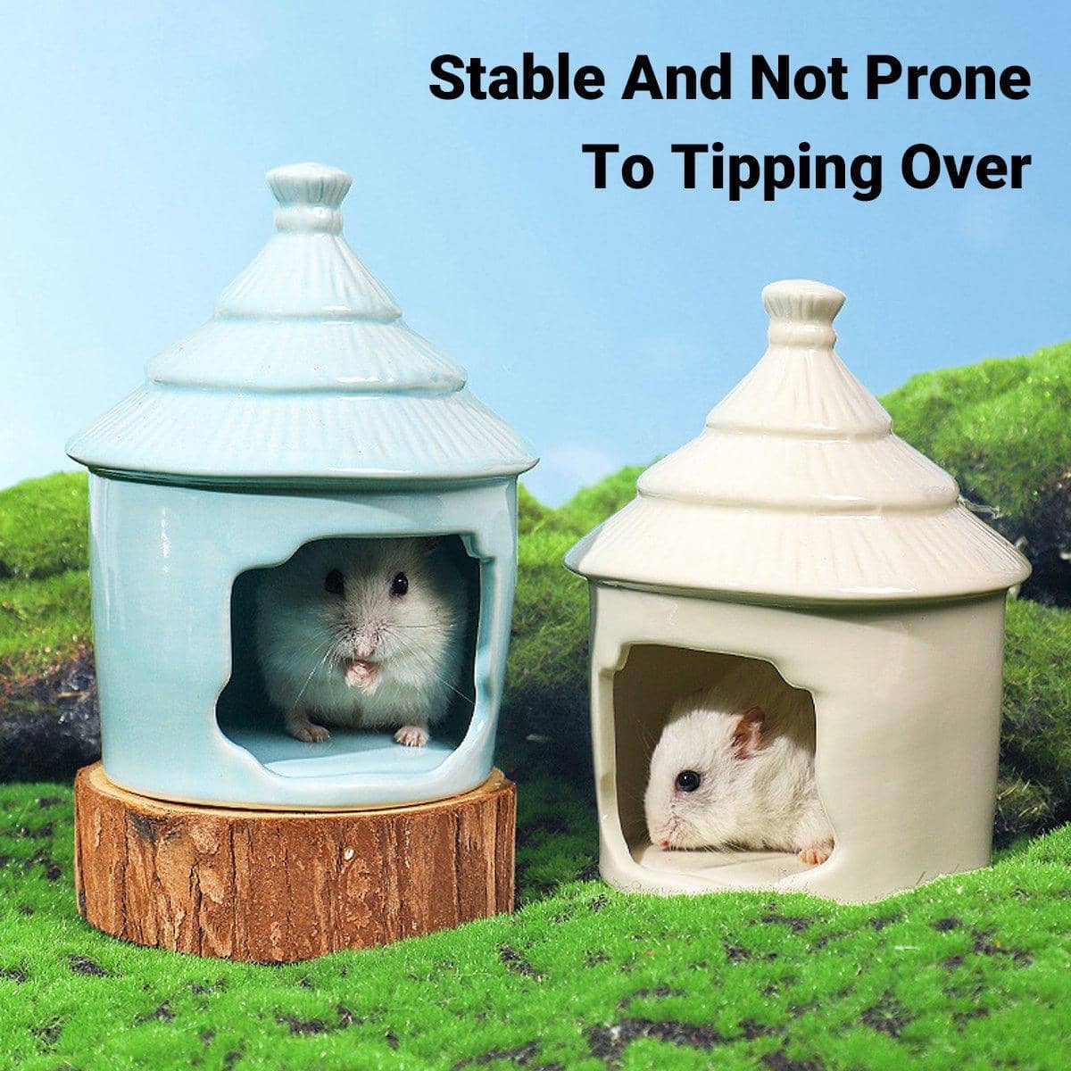 Ceramic Hamster Sleeping Nest and Cooling House - Beige - view 5