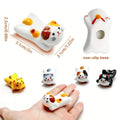 Ceramic Kitten Chopstick Holders, Pack of 5 - Assorted Cat Designs - view 3