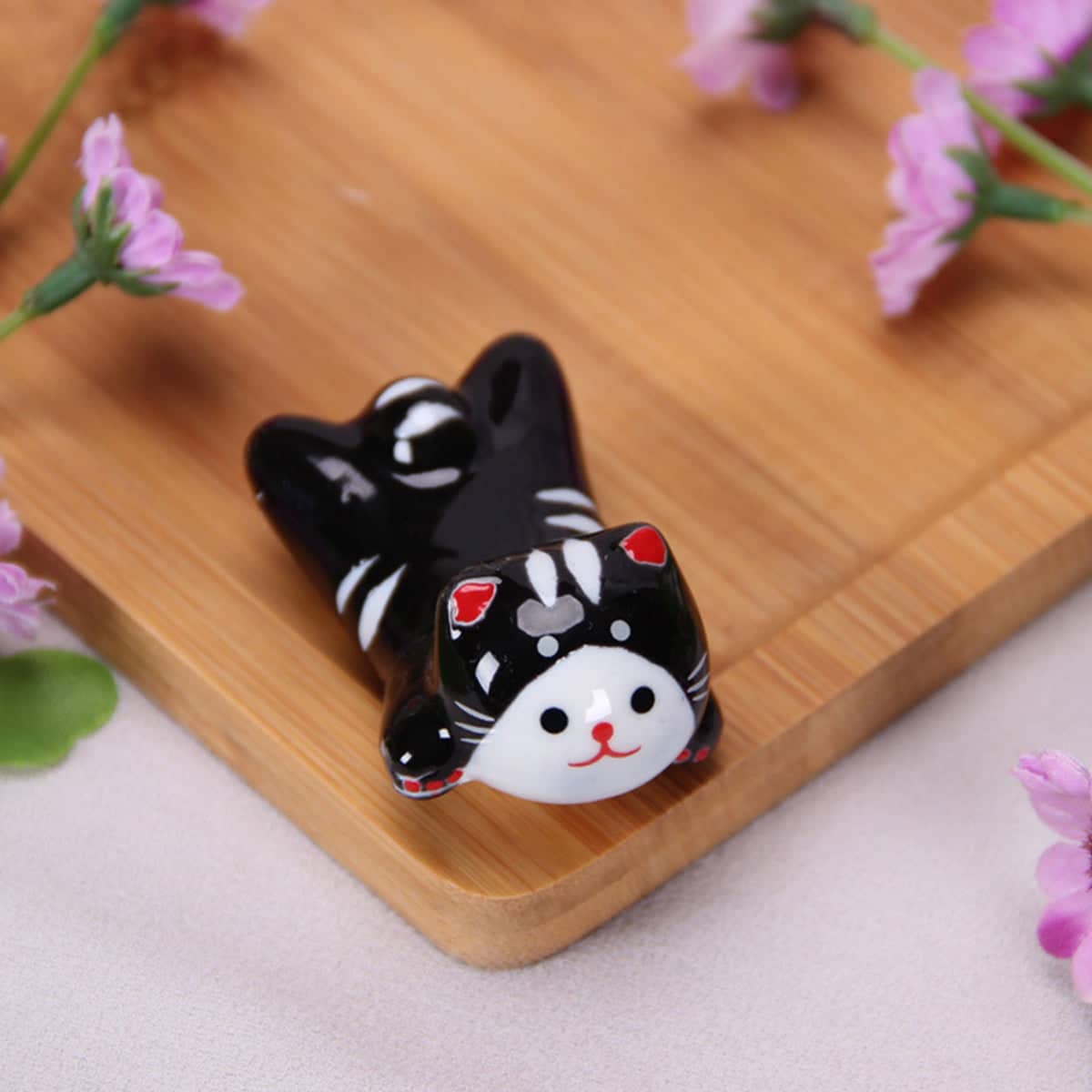 Ceramic Kitten Chopstick Holders, Pack of 5 - Assorted Cat Designs - view 4