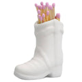 Ceramic Matchbox Holder - White, Boot Shaped, 7.25 x 3.35 x 7.5 cm - view 2