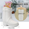 Ceramic Matchbox Holder - White, Boot Shaped, 7.25 x 3.35 x 7.5 cm - view 3