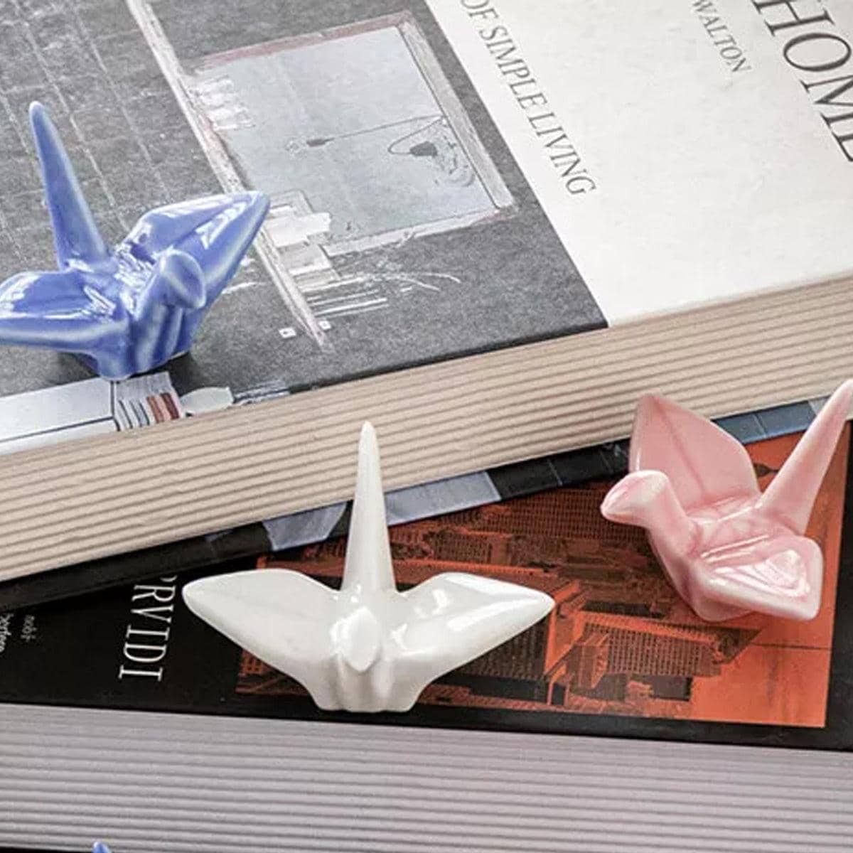 Ceramic Paper Crane Chopstick Rests, Set of 4 for Home and Kitchen - view 4