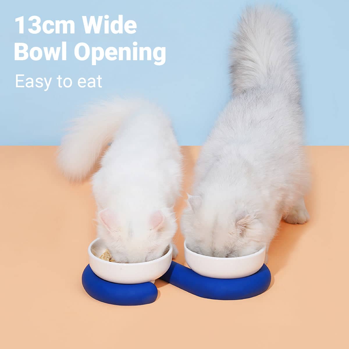 Ceramic Pet Bowl Set with Non Slip Silicone Base for Cats and Small Dogs - Orange - view 5