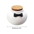 Ceramic Pet Memorial Urn with Cork Lid - White - view 4