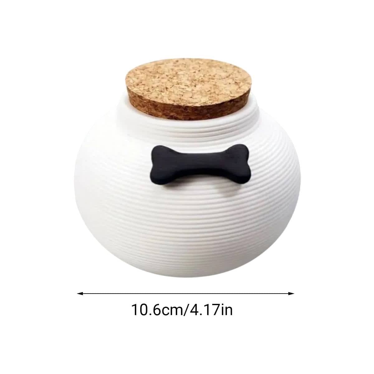 Ceramic Pet Memorial Urn with Cork Lid - White - view 4