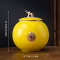 Ceramic Pet Memorial Urn Medium (15.3 cm Tall) - Yellow - view 4