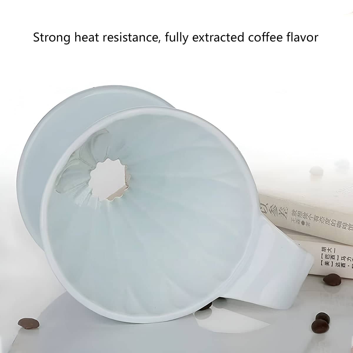 Ceramic Pour Over Coffee Dripper, Reusable and Heat Resistant - Size S, 13 x 8.5 x 8 cm - view 5