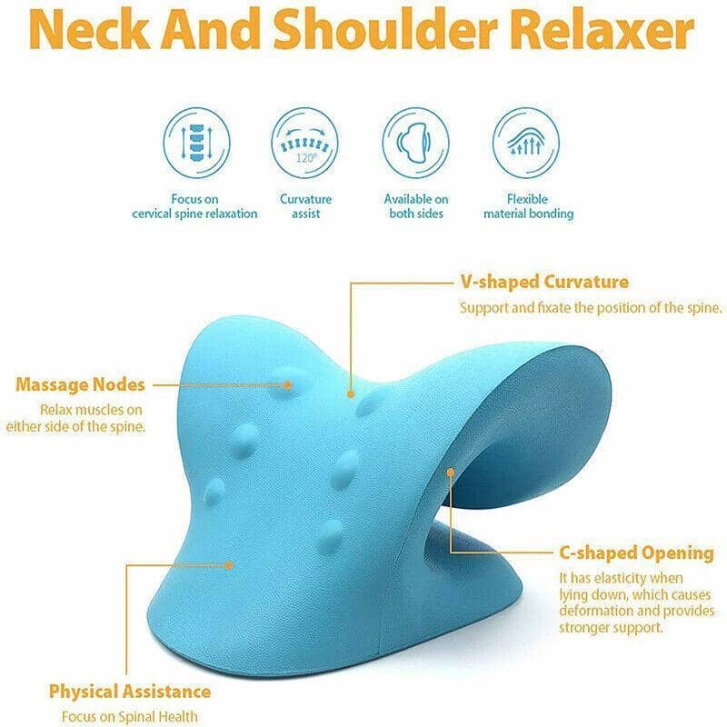 Cervical Traction Neck Support Pillow - Light Blue - view 3