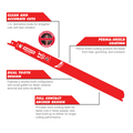Diablo 12" Bi-Metal Reciprocating Saw Blades for Medium Metal, 5 Pack