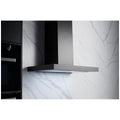 Omega 90cm Wall Canopy Rangehood - Matt Black - 752m³/h Air Capacity - 18W LED Light - ORC90MB