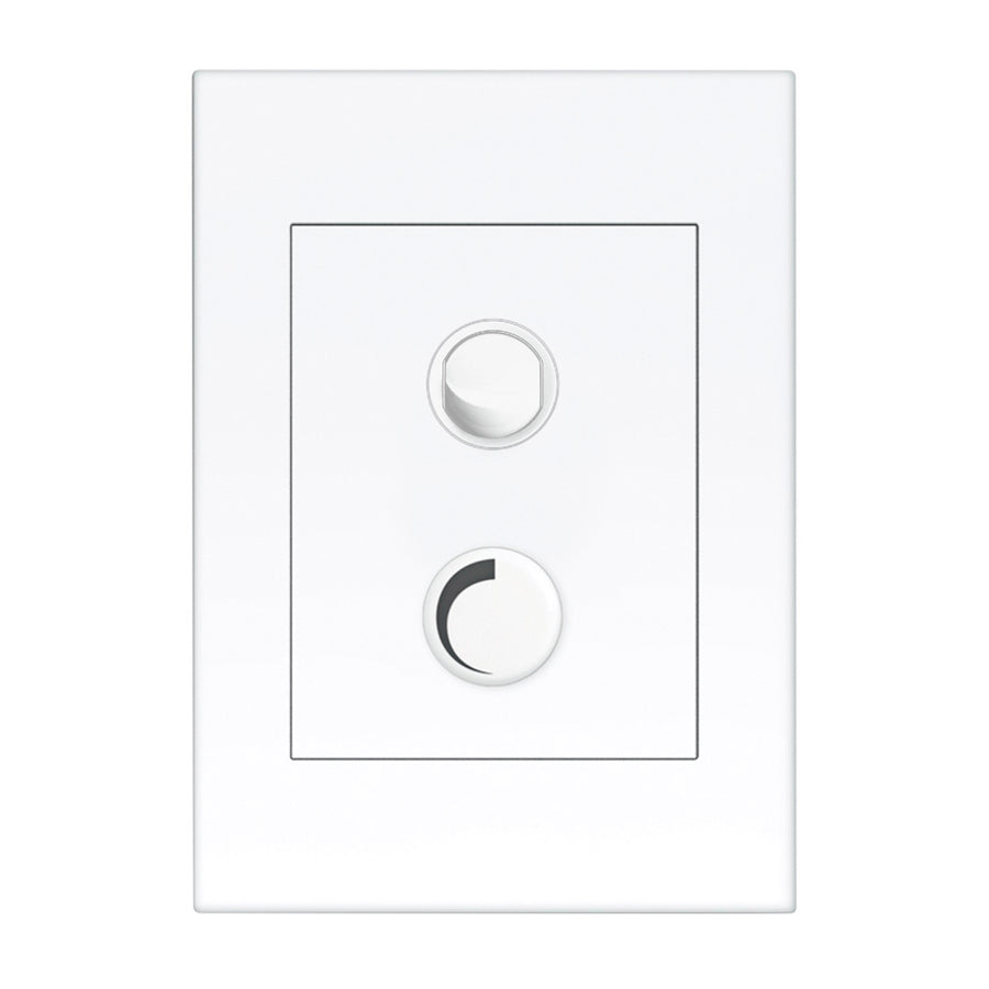 HPM VIVO 250W Trailing Edge Dimmer, White, Vertical Rotary, 1 Gang 240V (EV250TWE)