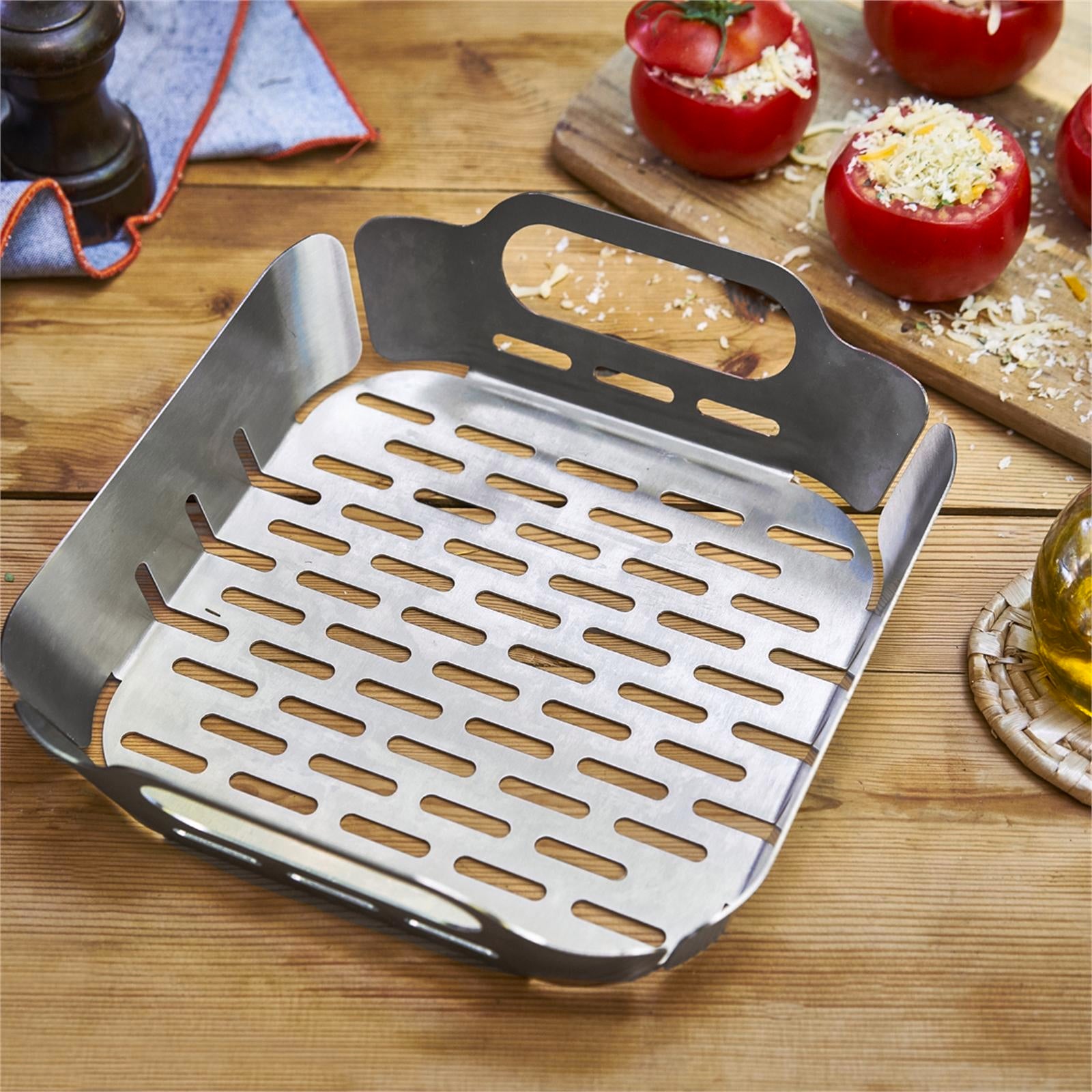 Matador Small BBQ Grill Basket - Stainless Steel Open Mesh for Outdoor Cooking