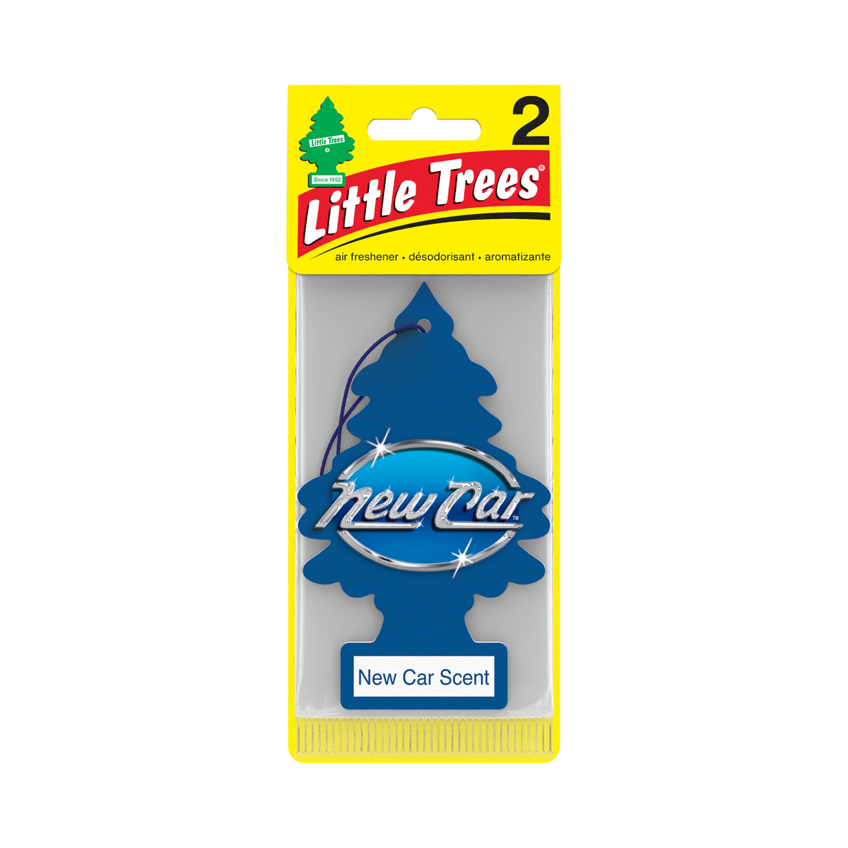 Little Trees New Car Hanging Tree Air Freshener 2 Pack - 70mm x 190mm - Long-Lasting Fragrance