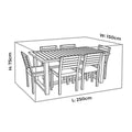 Mojo Medium All Weather Rectangle Table and Chairs Cover - 2500mm x 750mm x 1500mm - UV Resistant - Weatherproof - SuperSaverAU - view 3
