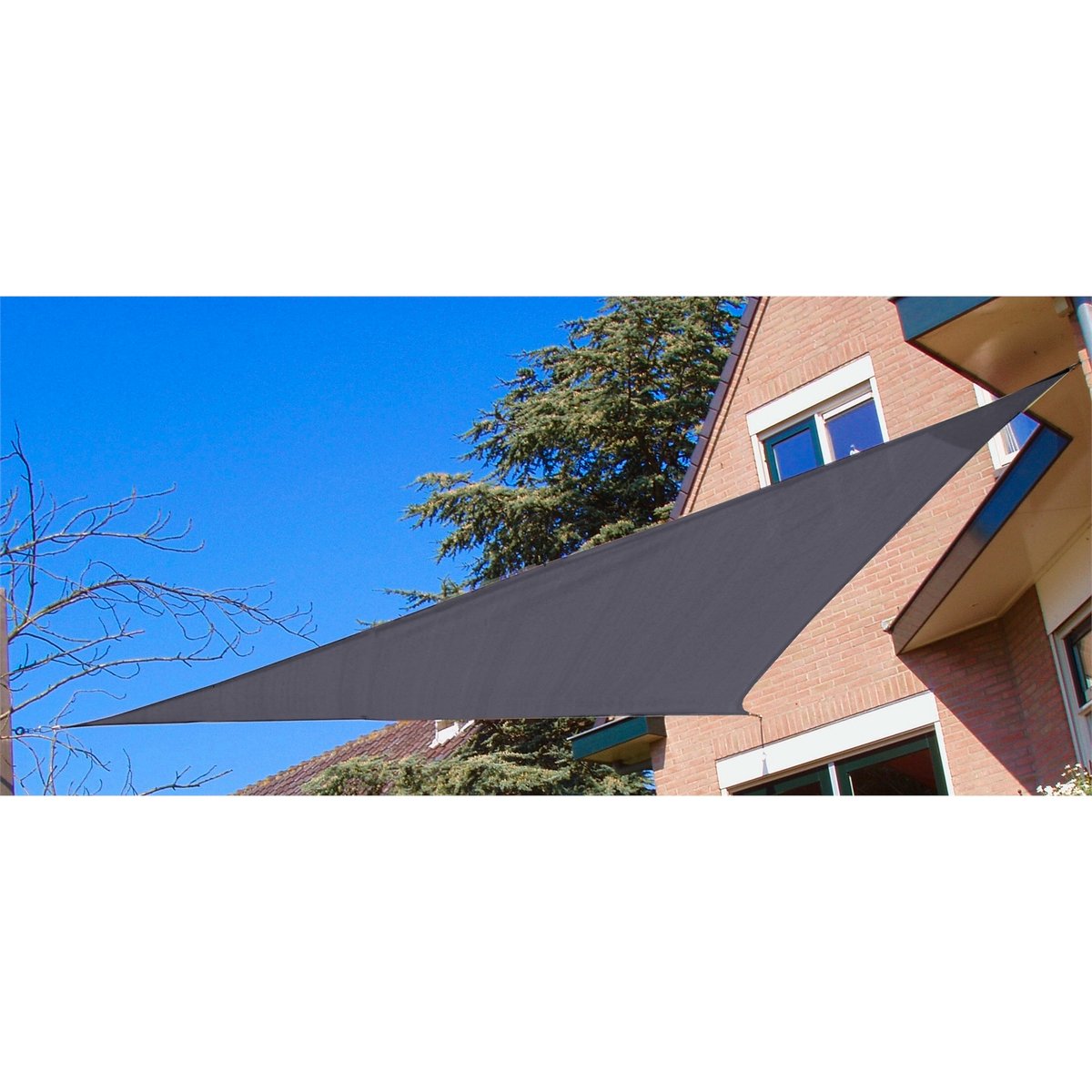 Marquee Triangle Shade Sail 3 x 3m Charcoal HDPE Weather Resistant - SuperSaverAU - view 2