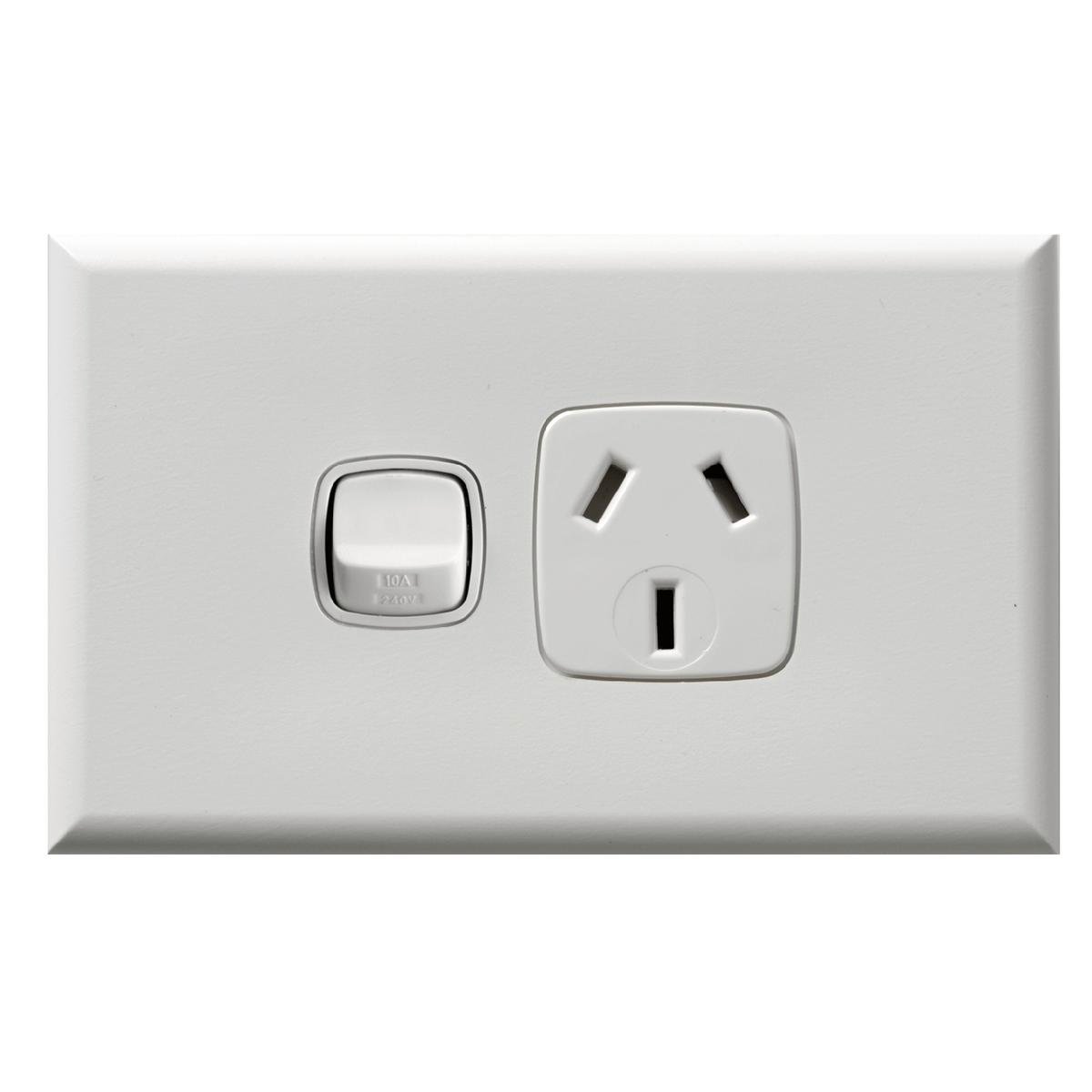 HPM Excel Horizontal Single Powerpoint - 73mm x 117mm - ABS Plastic - Removable Cover - SuperSaverAU - view 1