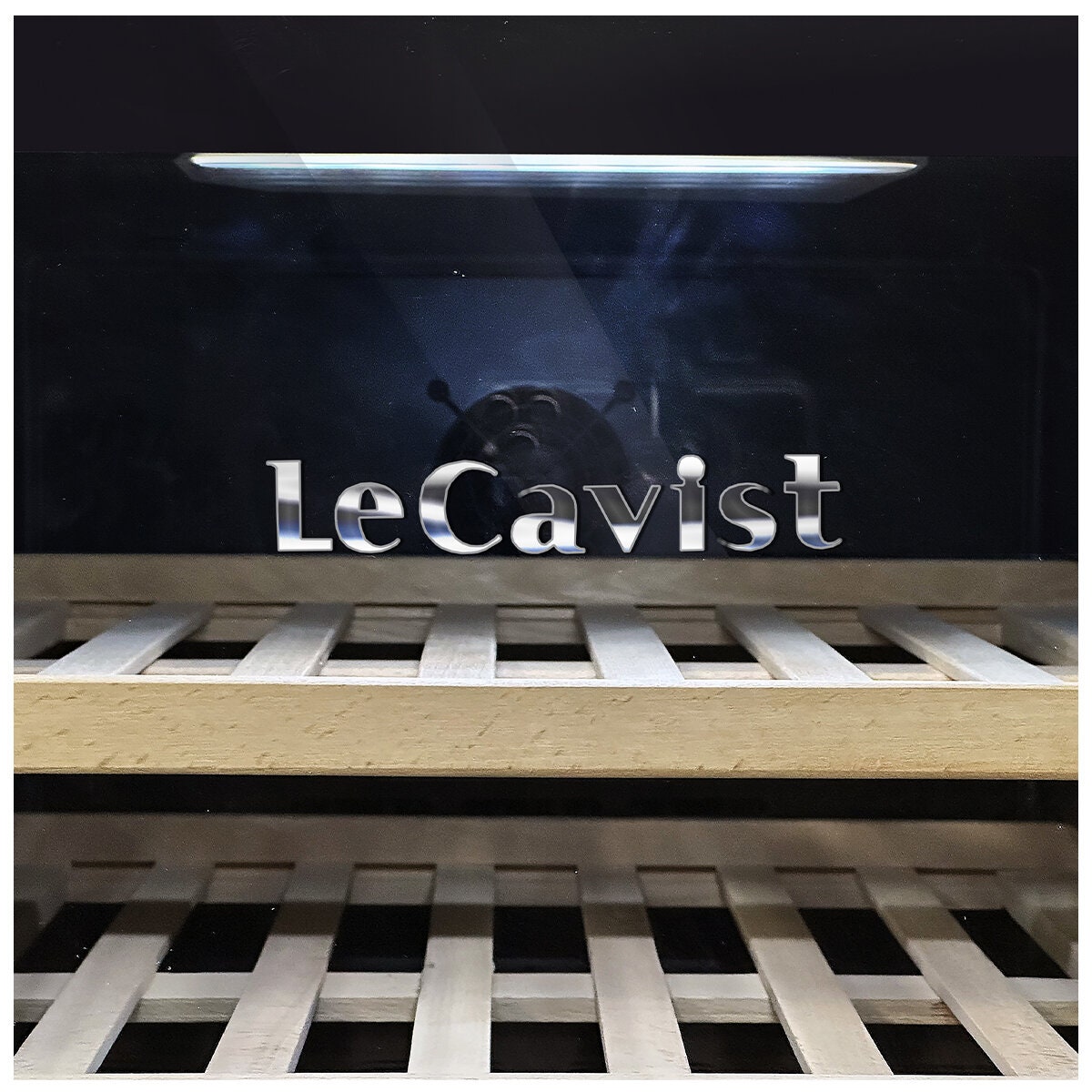 LeCavist 118L Dual Zone 56 Bottle Wine Fridge - Black, Frost Free, Double Glazed Door - LKS56VN2Z