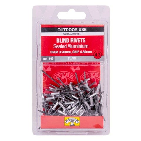 Otter Sealed Aluminium Blind Rivets 8mm 100 Pack High Strength - SuperSaverAU - view 1