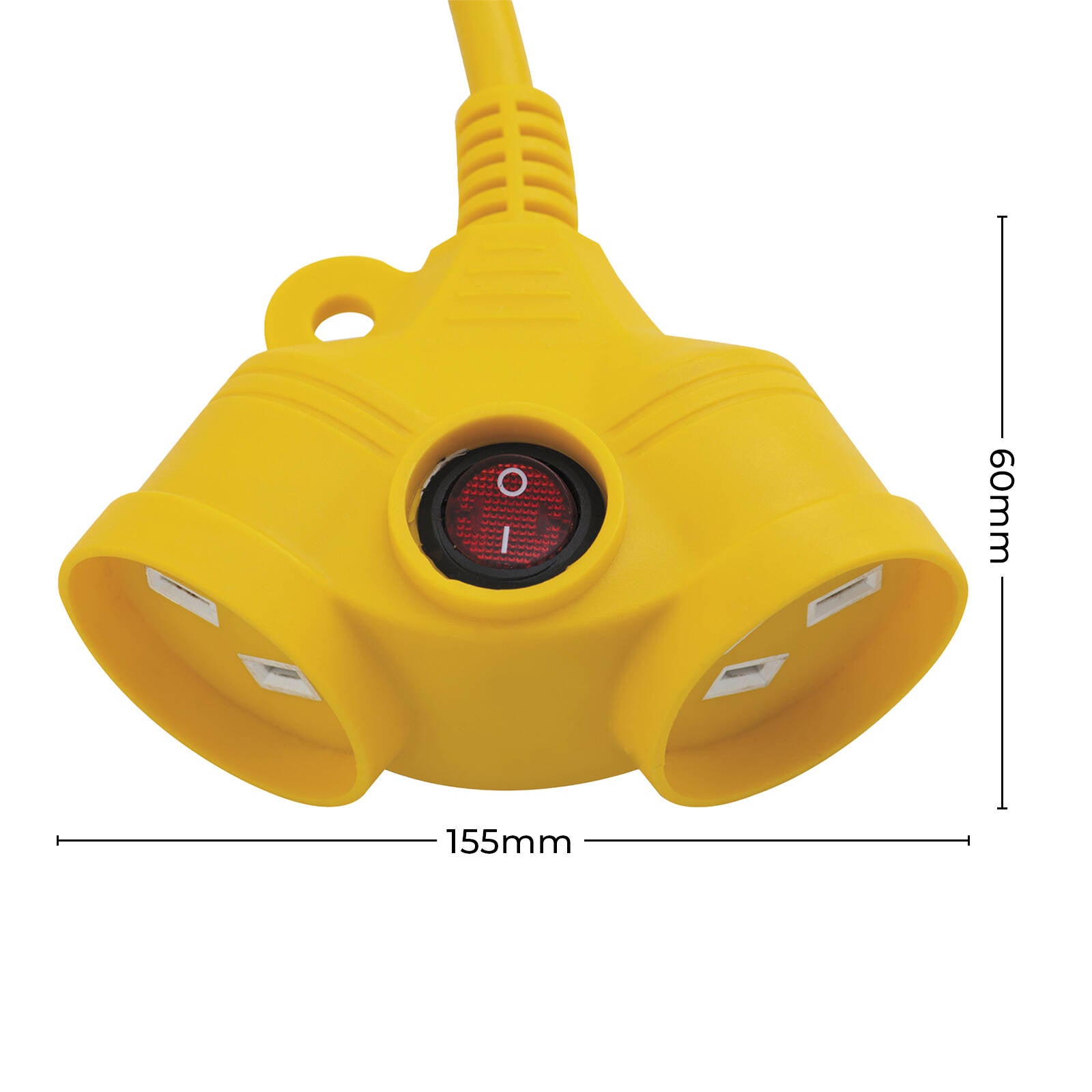 DETA 25m Heavy Duty Dual Socket Extension Lead - 10A 240V Switched DYX25