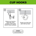 Everhang Cup Hooks - 7mm - PVC - Easy to Install - 25 Pack - SuperSaverAU - view 3