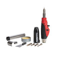Tradeflame 10 Piece Micro Soldering Torch Kit Butane Refillable, Black/Red