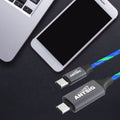 Antsig 1m USB C to USB C Light Up Cable - Blue - Charge & Sync - SuperSaverAU - view 3