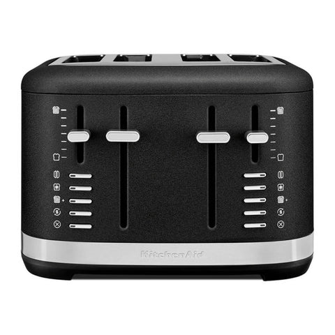 KitchenAid 4 Slice Toaster - Cast Iron Black Crinkle, 7 Shade Settings, 4 Extra Wide Slots - 5KMT4109ABK