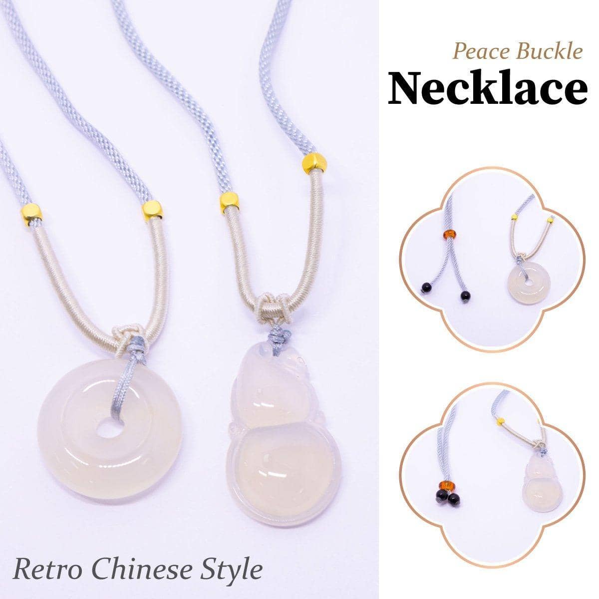 Chalcedony Gourd Pendant Necklace with Adjustable Rope Chain - Gourd Pendant - view 2